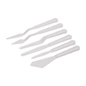 Plastic Painting Palette Knives Set 6Pcs White Art Artist Paint Spatula Tool