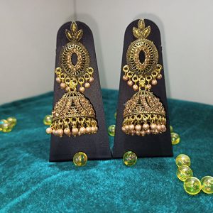Fancy Gold Stone Earring