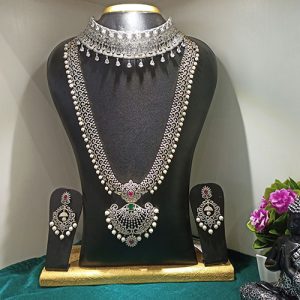 Classy Combo Set Of AD Stone Bridal Necklace Set