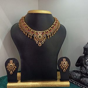 Aesthetic Ruby Stone Antique Necklace