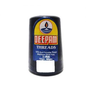 DEEPAM Spun Polyester Black Tailoring  Cone Thread 2 Ply, 10000 M(Pack of 1 cone)