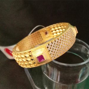 Gold Plated White AD Stone Bangles