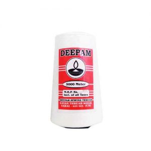 DEEPAM Sewing Overlock white Cone Thread , 2ply - 5000m(Pack of 2 Cones)
