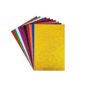 A4 Size Glitter Foam Sheet  for Art & Craft (Pack of 10 Assorted Colours)