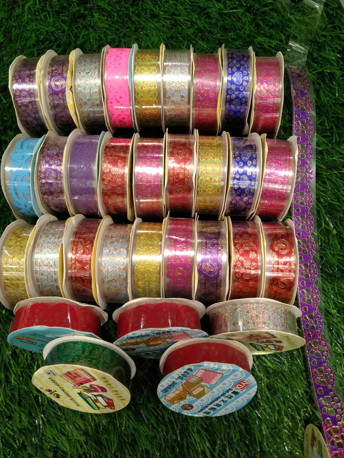 DIY Decorative Tape Cover Tape Self Adhesive!!i Lace Pattern Glitter Bling Self-Adhesive Tape