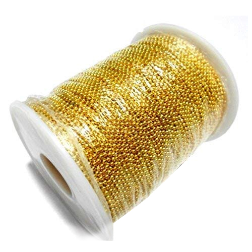 Gold Ball Chain Roll for Aari work, Jewellery Making- 100 Meters
