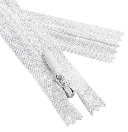 12 Pieces Of White Invisible Zip | 1 Dozen White Invisible Zip | 12 Pieces White Invisible Zips | 1 Dozen Concealed Zippers | 16 Inch Dress & Frock Zip | Tailoring & Sewing Use - Image 2