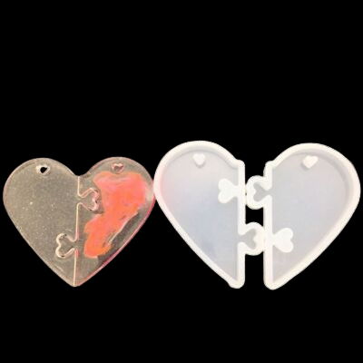 Broken Heart Silicone Mould | Pendant Mould | Resin Mould | Resin Material - Image 3