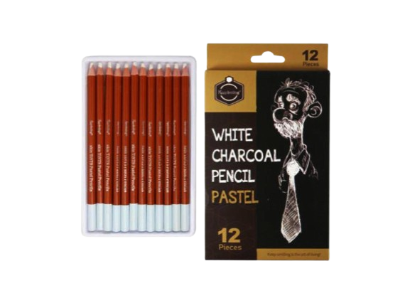 Keep Smiling White Charcoal Pencils - 12 Pieces or 1 Piece | Pastel Drawing Pencils for Art & Sketching - Image 4
