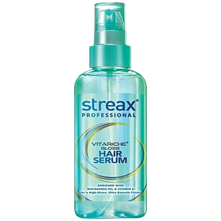 Streax Professional Vitariche Gloss Hair Serum – 45ml | With Macadamia Oil & Vitamin E for Smooth, Glossy Hair