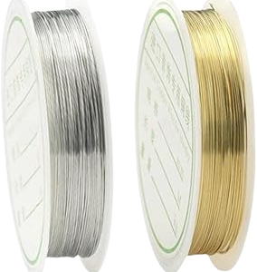 Silver & Gold Craft Wire Spools – 2 Pack Flexible Jewelry Making Wire- 0.5mm