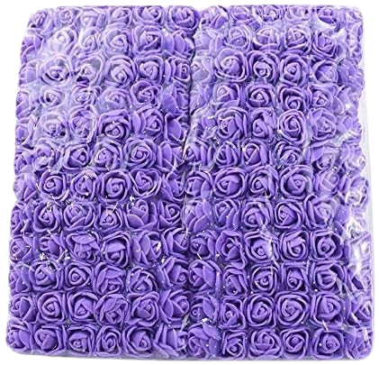 Purple Artificial Foam Rose Flowers – Bunch for Wedding Decoration & Craft Work