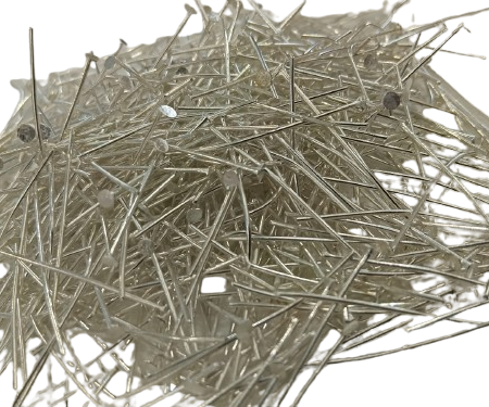 Earring Making -Silver-Plated Flat Head Pins for Jewelry Making – Metal Craft Wire Findings
