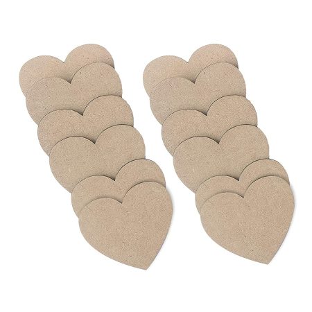 MDF Heart Boards – 3 Inch Mini Heart-Shaped Wooden Craft Blanks for DIY Painting, Resin, Sublimation & Art Projects (Pack of 10)