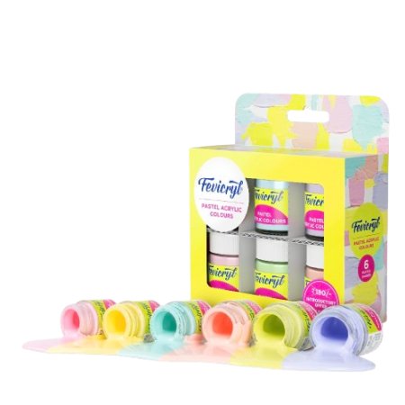 Fevicryl Pastel Acrylic Colours Pack – Set of 6 Shades for Art & Craft