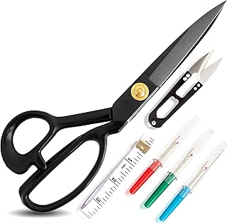 Tailoring Combo Set | 10 Inch Carbon Steel Scissor -3pcs Seam Ripper -Thread Cutter - Measuring Tape