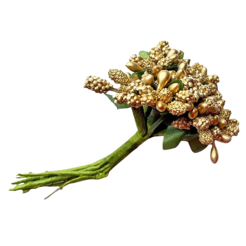 Gold Artificial Pollen Flowers – Bunch for Flower Making & Craft Decoration