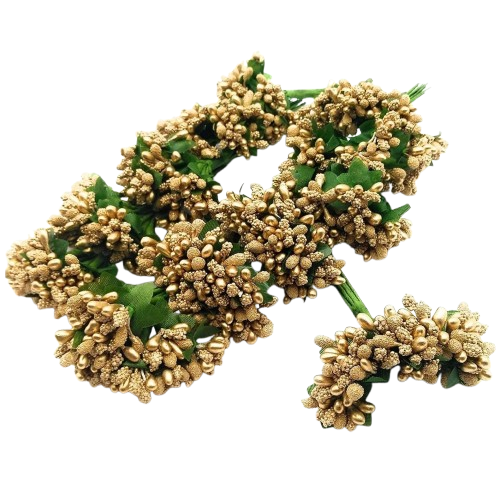 Gold Artificial Pollen Flowers – Bunch for Flower Making & Craft Decoration - Image 2