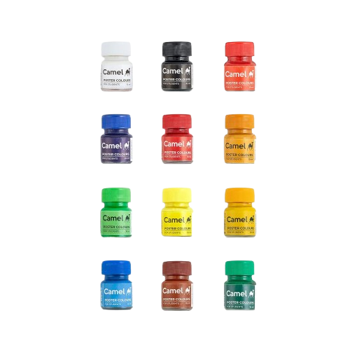 Camel Student Poster Color Set – 12 Shades x 10ml Bottles - Image 3