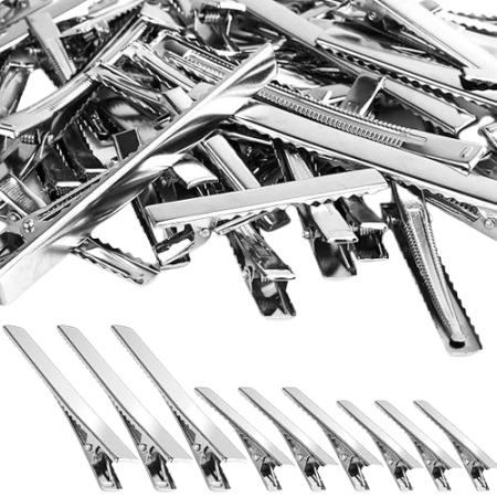 Silver Metal Alligator Hair Clips – Strong Grip, DIY Craft & Salon Use (Pack of 30)