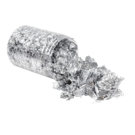 Silver Foil Flakes for Resin Art, Nail Art, Crafts & DIY Decoration – Metallic Leaf Pieces
