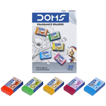 Doms Dust Free Cubo Eraser – Box Pack of 20 | Non-Toxic, Safe & Smooth Erasing