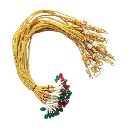 Pearl Necklace Back Rope Dori for Silk Thread, Terracotta & Quilling Jewelry - Pack of 6