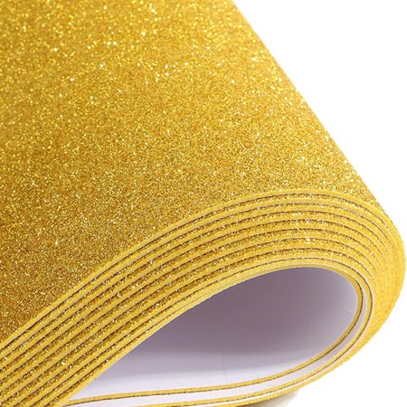Glitter Foam Sheet Gold – 10pcs Pack | Shiny Craft Sheets for DIY, School Projects & Decorations