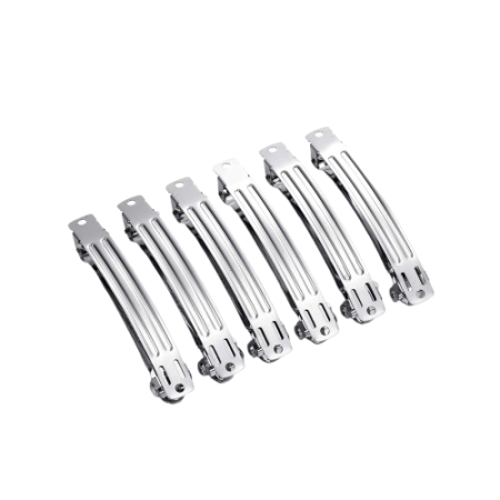 Silver Metal French Hair Barrettes –  Hair Clip Base (Pack of 10)