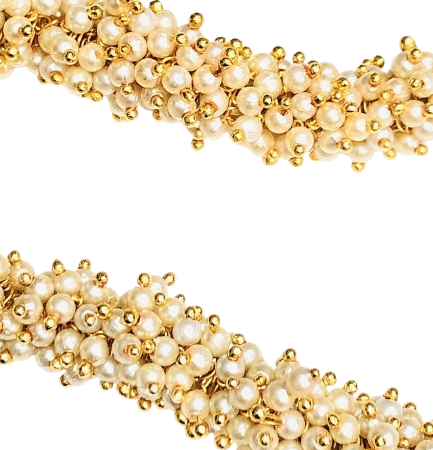 Pearl  loreal & Gold Bead Cluster Garland for Jewelry Making & Decoration - Pack of10g