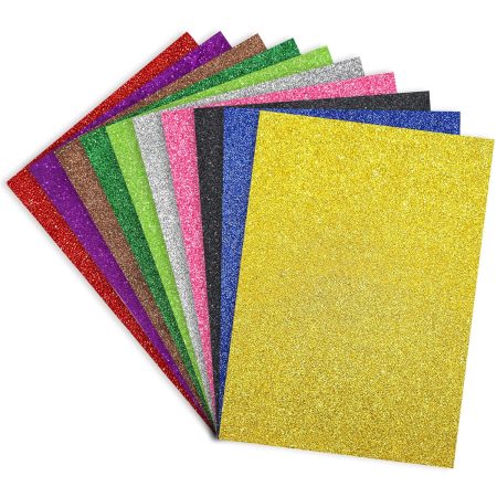 A3 Glitter Foam Sheet – Multi Colors Pack of 10 | Sparkle Craft Sheets for DIY, School Projects & Decorations