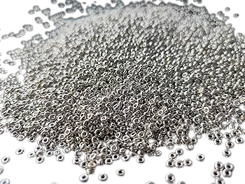 Silver Sugar Beads for Aari Work | Fine Glass Seed Beads for Embroidery & Craft (450g)