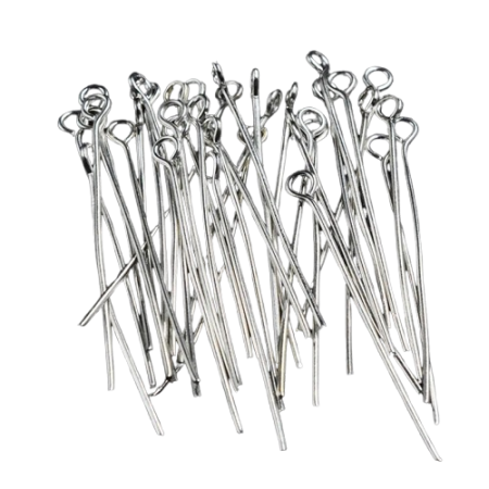 Earring Making -Silver-Plated Eye Pins for Jewelry Making – Pack of Craft Wire