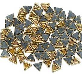 Triangle Clip Stone | Gold Clip Stone – Triangle Shape Stones for Embroidery & Craft (4mm, 6mm, 8mm)