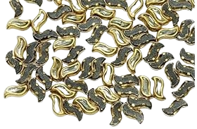 S-Shaped Clip Stone | Curved White Clip Stone – Wave Shape Gold Base Stones for Embroidery & Craft (2.5x7 mm, 3x10 mm)