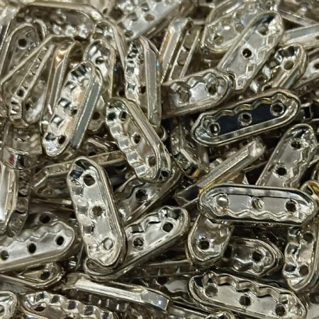 Jewel Making Spacer & Connector - Silver Plated Rhinestone Spacer Beads for Jewelry Making