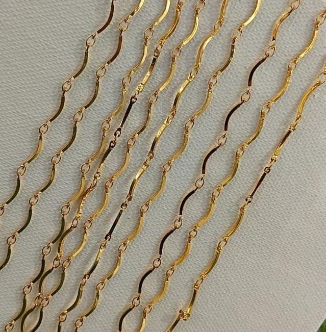 Making Design Chain-Elegant Gold-Plated Wave Link Chains for Jewelry Making