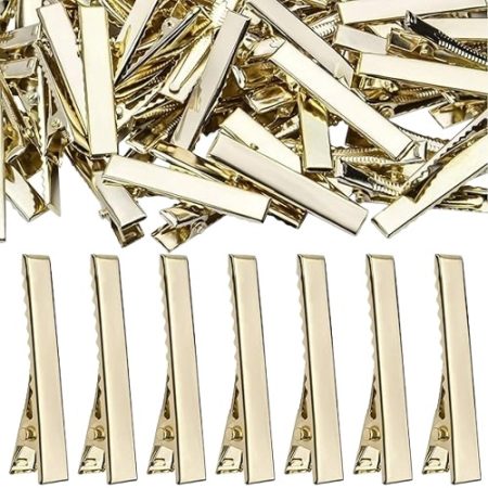 Gold Alligator Hair Clips | Pack of 30pcs | – Strong Grip Metal Hairpin Clamps for DIY Crafts & Hair Accessories
