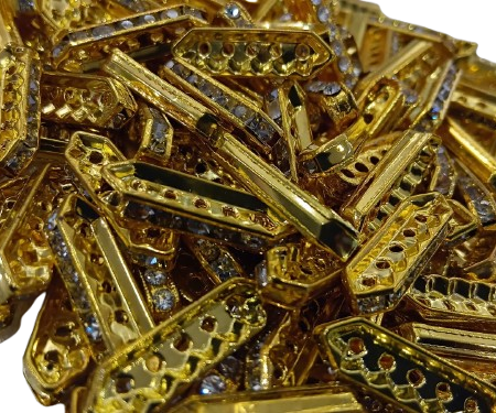 Jewel Making Spacer & Connector - Gold Plated Rhinestone Spacer Beads for Jewelry Making