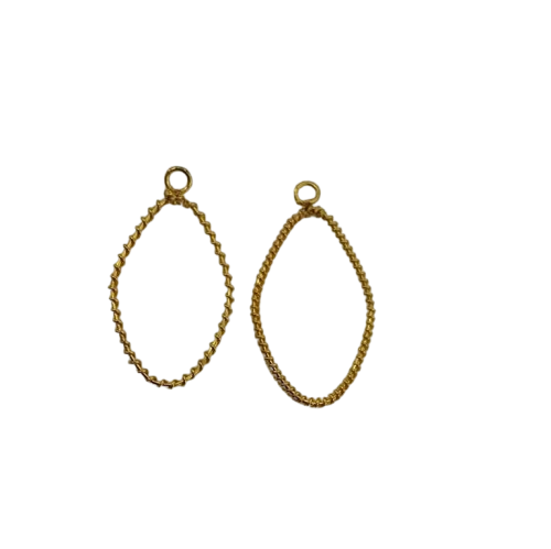 Earring Base - Textured Gold-Plated Teardrop Earring Connectors for Jewelry Making - Image 2