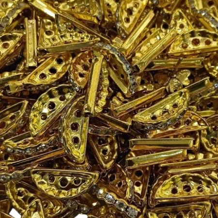 Jewel Making Spacer - Gold-Plated Half Moon Bead Caps for Jewelry Making
