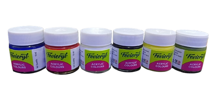 Fevicryl Acrylic Colours Pack of 6 – Multi-Surface Painting & Craft Colours - Image 2