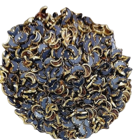 Moon Shape Gold Clip Stone | C Clip Stone | – Designer Stones for Embroidery & Craft (3x6, 4x8 mm)