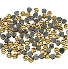 Round Clip Stone | 25 Gms Gold Clip Stones – 3mm, 4mm, 5mm, 6mm | Decorative Stones for Embroidery, Craft & Jewelry Making