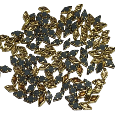 Gold Clip Stone – Diamond Shape Stones for Embroidery & Craft (4x8, 5x10 mm)