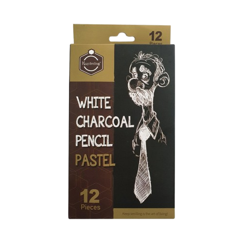 Keep Smiling White Charcoal Pencils - 12 Pieces or 1 Piece | Pastel Drawing Pencils for Art & Sketching - Image 2