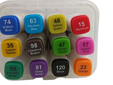 Touch Kucai 12-Color Dual Tip Alcohol Art Markers – Fine & Chisel Tip, Vibrant Colors, for Drawing, Sketching, and Adult Coloring
