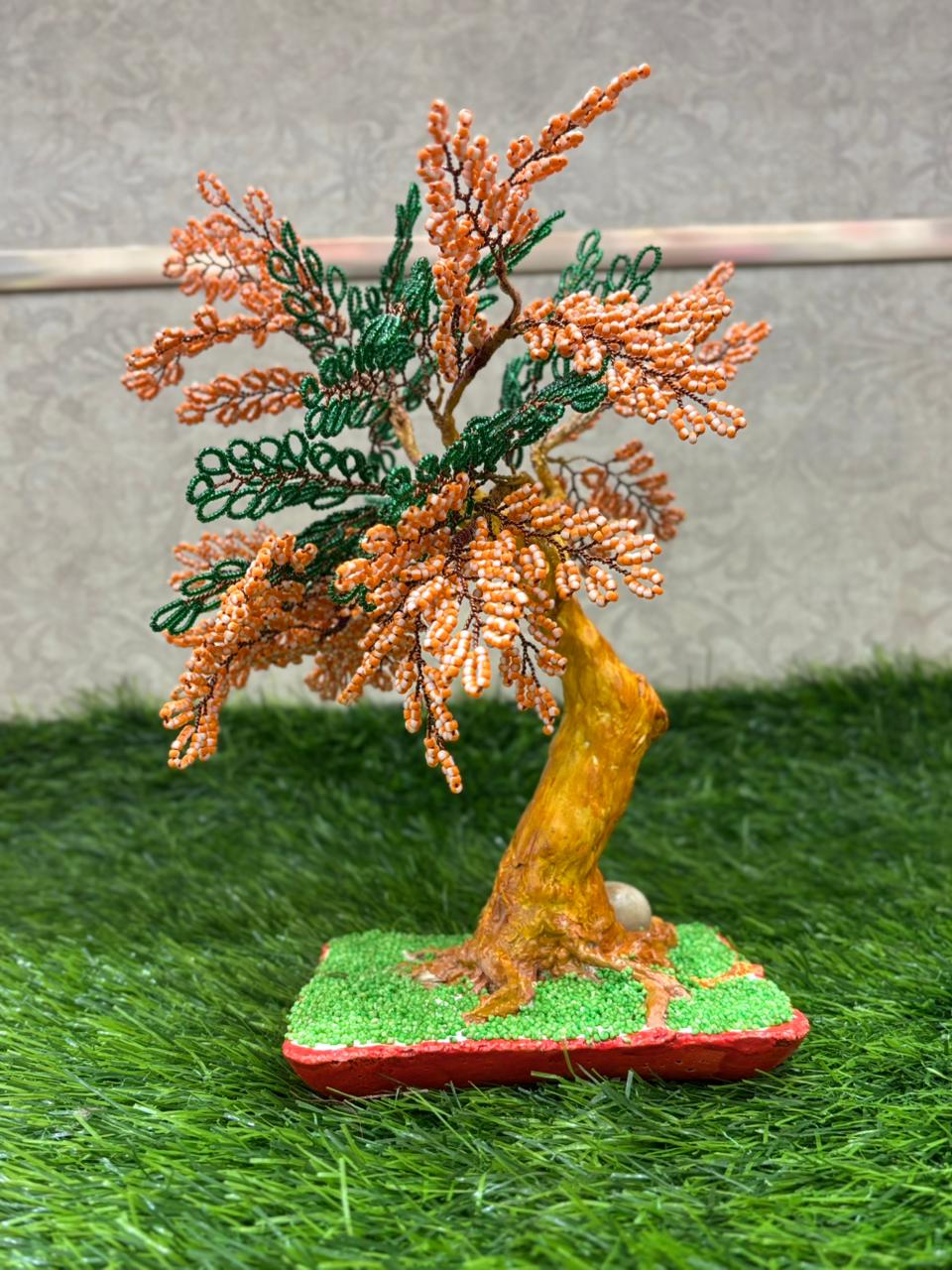Handcrafted Beaded Tree Wall Decor- Artificial flowers