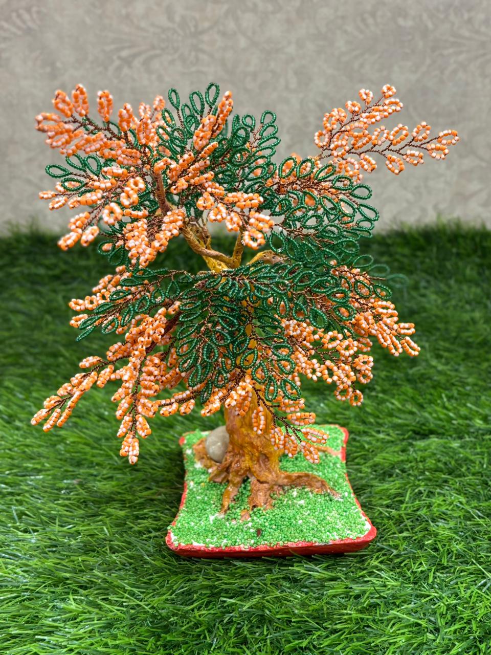 Handcrafted Beaded Tree Wall Decor- Artificial flowers - Image 2
