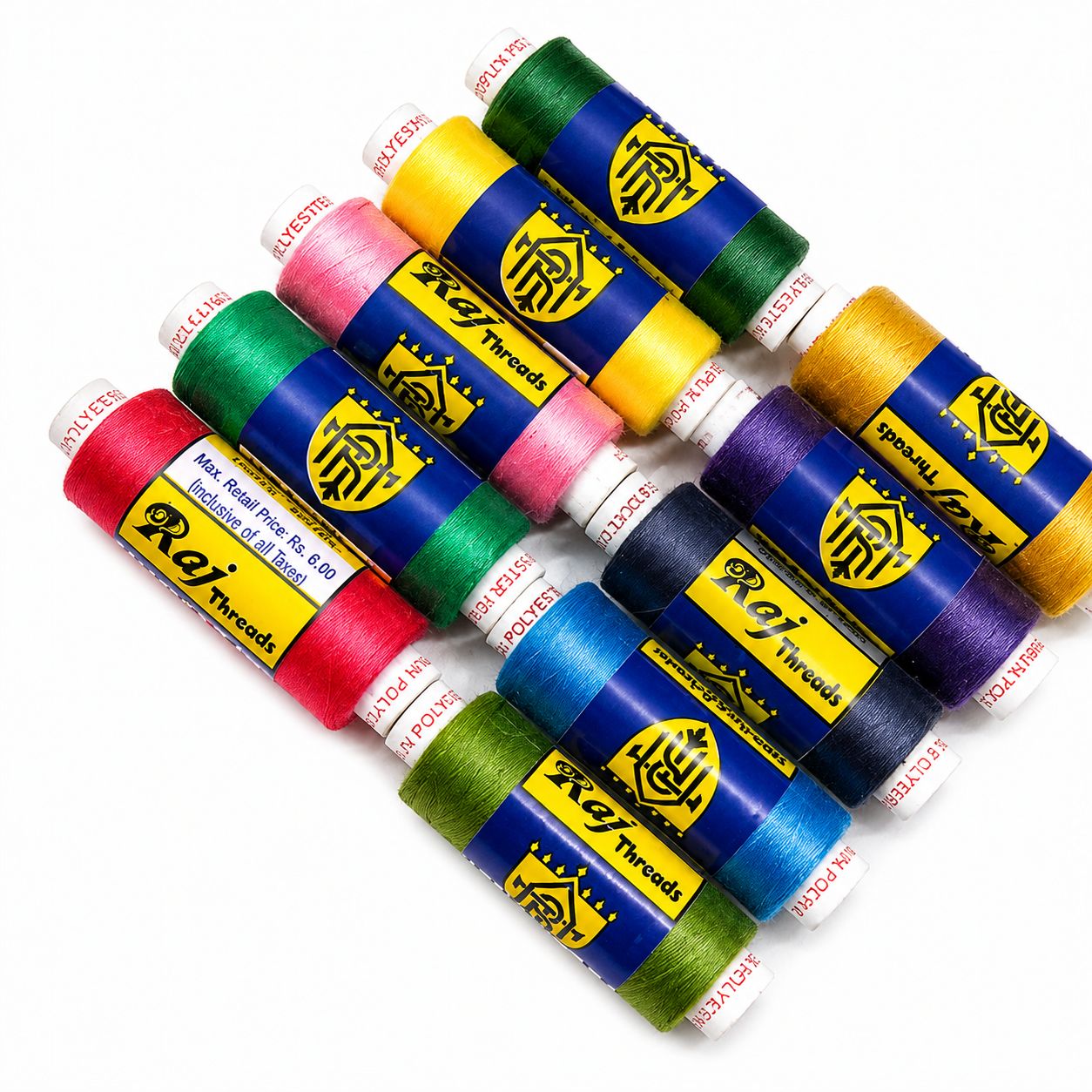 RAJ Thread 300M Sewing Thread – 25 Tubes Box | Polyester Sewing Thread
